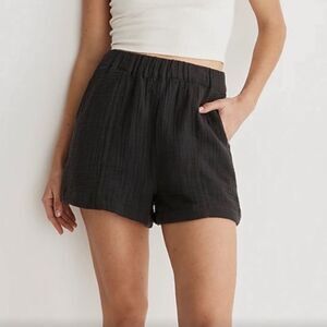 Madewell Linen Blend High Waist Shorts Relaxed Fit